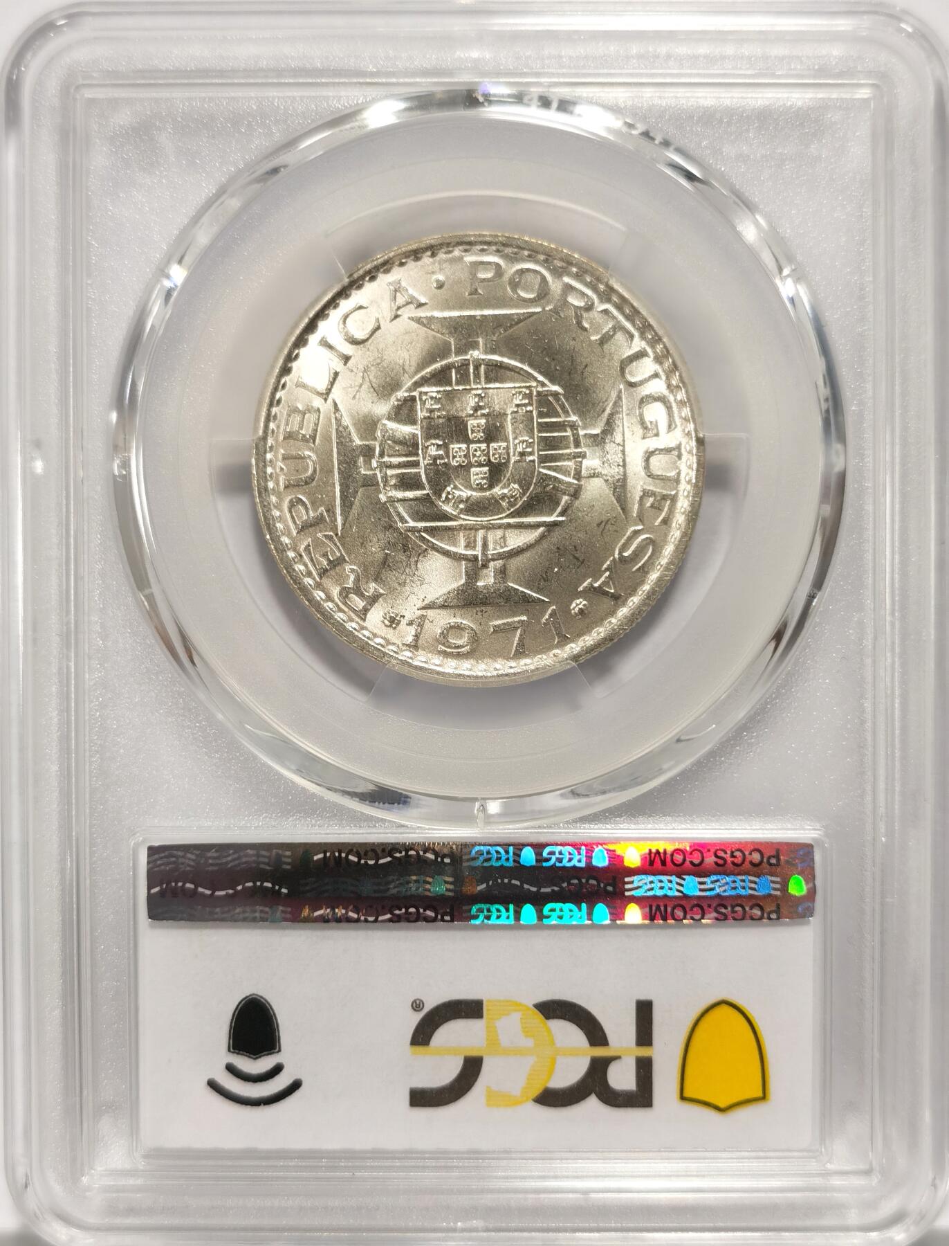 博洋堂世界钱币拍卖第090期（全场包邮） PCGS MS66 葡属澳门1971年伍圆银币，PCGS亚军分，仅有一枚更高分