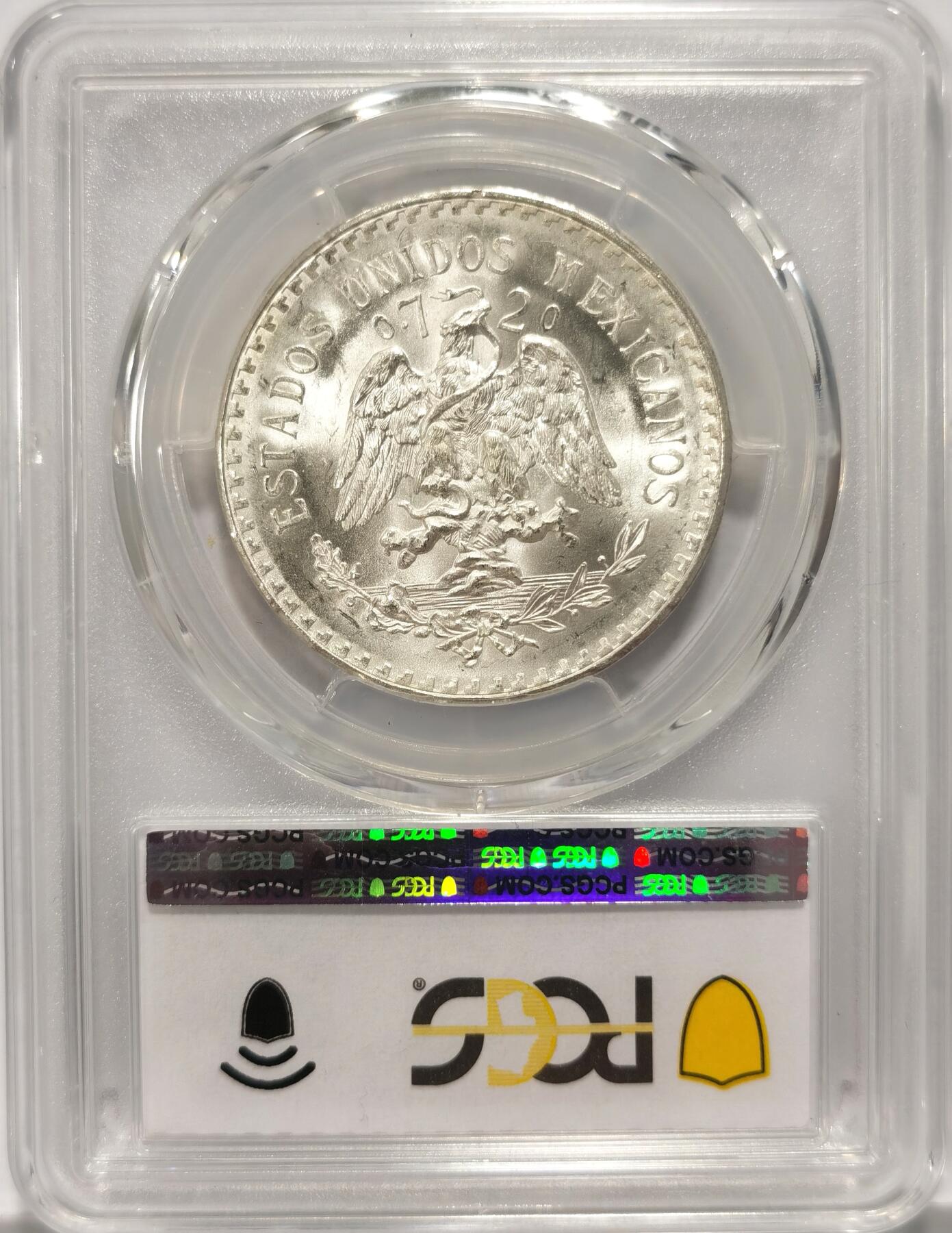 博洋堂世界钱币拍卖第090期（全场包邮） PCGS MS66 墨西哥1944年1比索鹰洋银币，极品高分，币面凝霜感