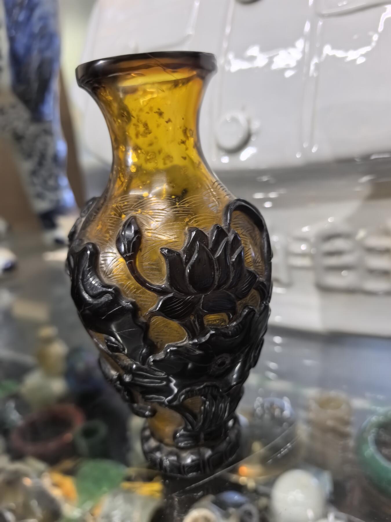 旧藏琉璃瓶 全品如图 尺寸:15.2*0.8cm 手工测量稍有1～2毫米误差