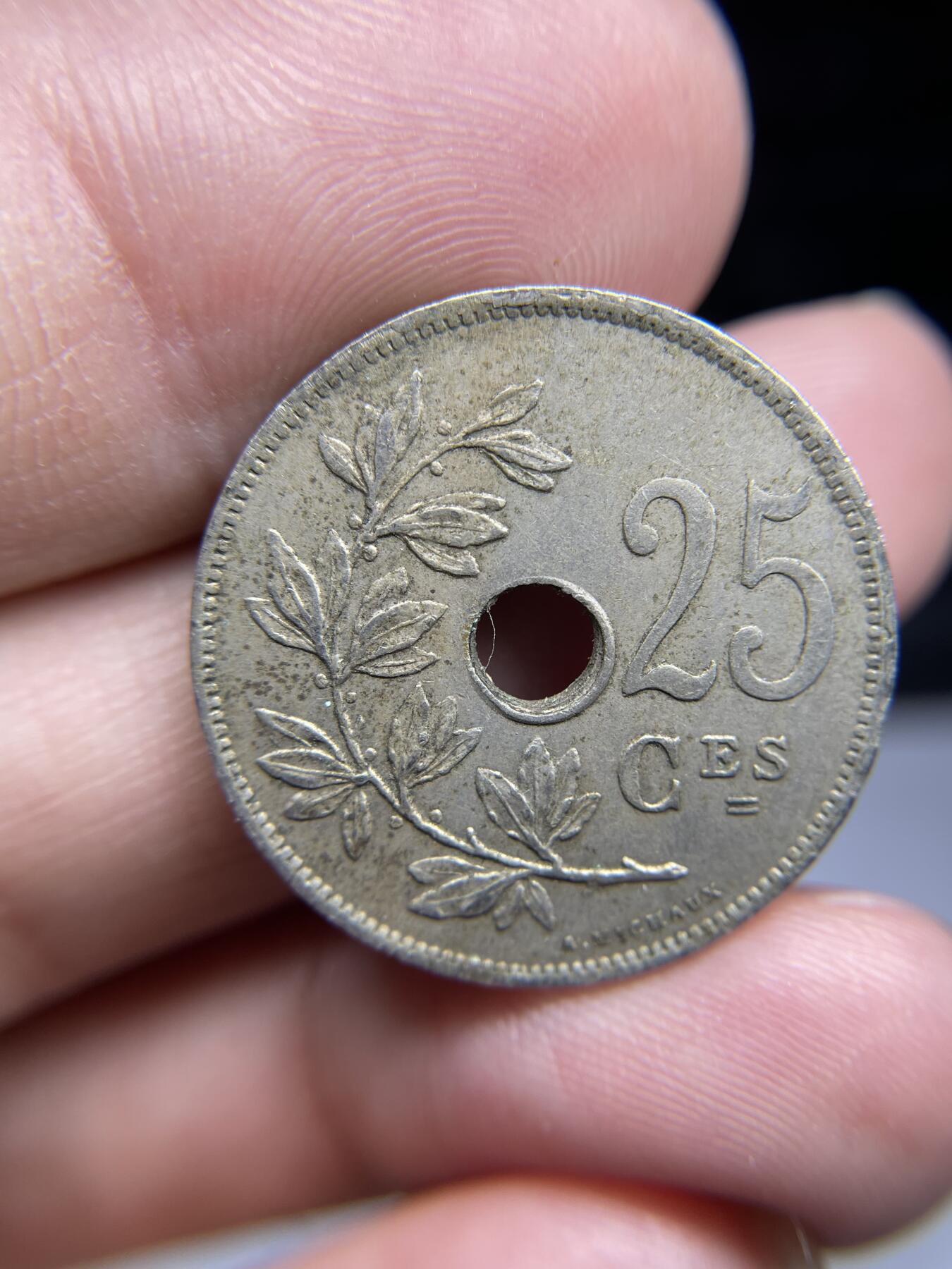 每日一拍，2024年集古藏今外币拍卖第十四期-第6场—（总第136拍），可以寄存60天，满160元包邮。 1927 年比利时25分