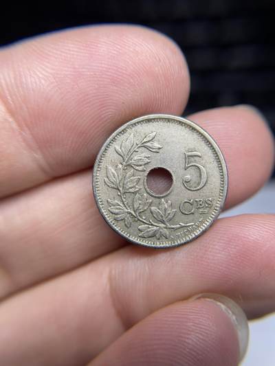 每日一拍，2024年集古藏今外币拍卖第十四期-第6场—（总第136拍），可以寄存60天，满160元包邮。 - 1913年比利时5分