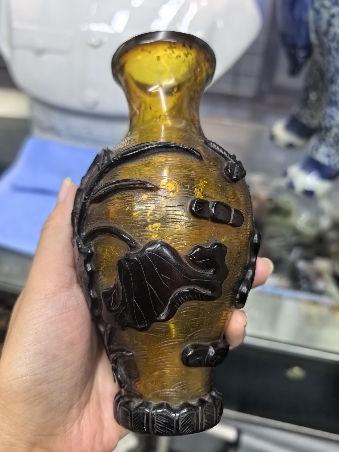 旧藏琉璃瓶 全品如图 尺寸:15.2*0.8cm 手工测量稍有1～2毫米误差