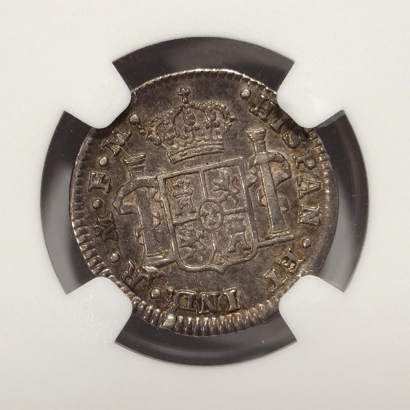 博洋堂世界钱币拍卖第090期（全场包邮） NGC AU 西属墨西哥1800年卡洛斯四世1R银币，少见1里亚尔辅币，原味感觉能出分