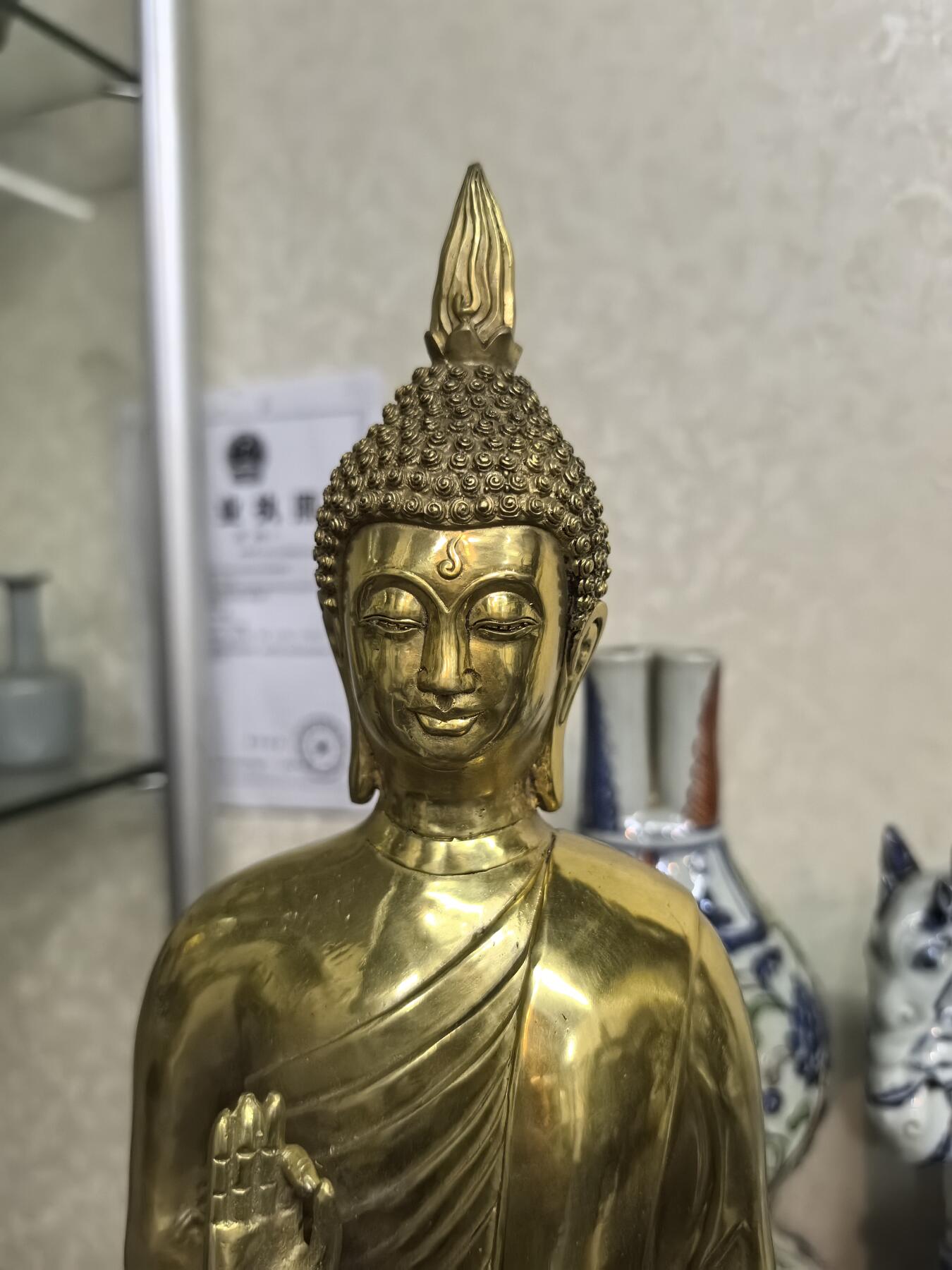 旧藏鎏金铜佛 全品如图 尺寸:69cm*16cm
