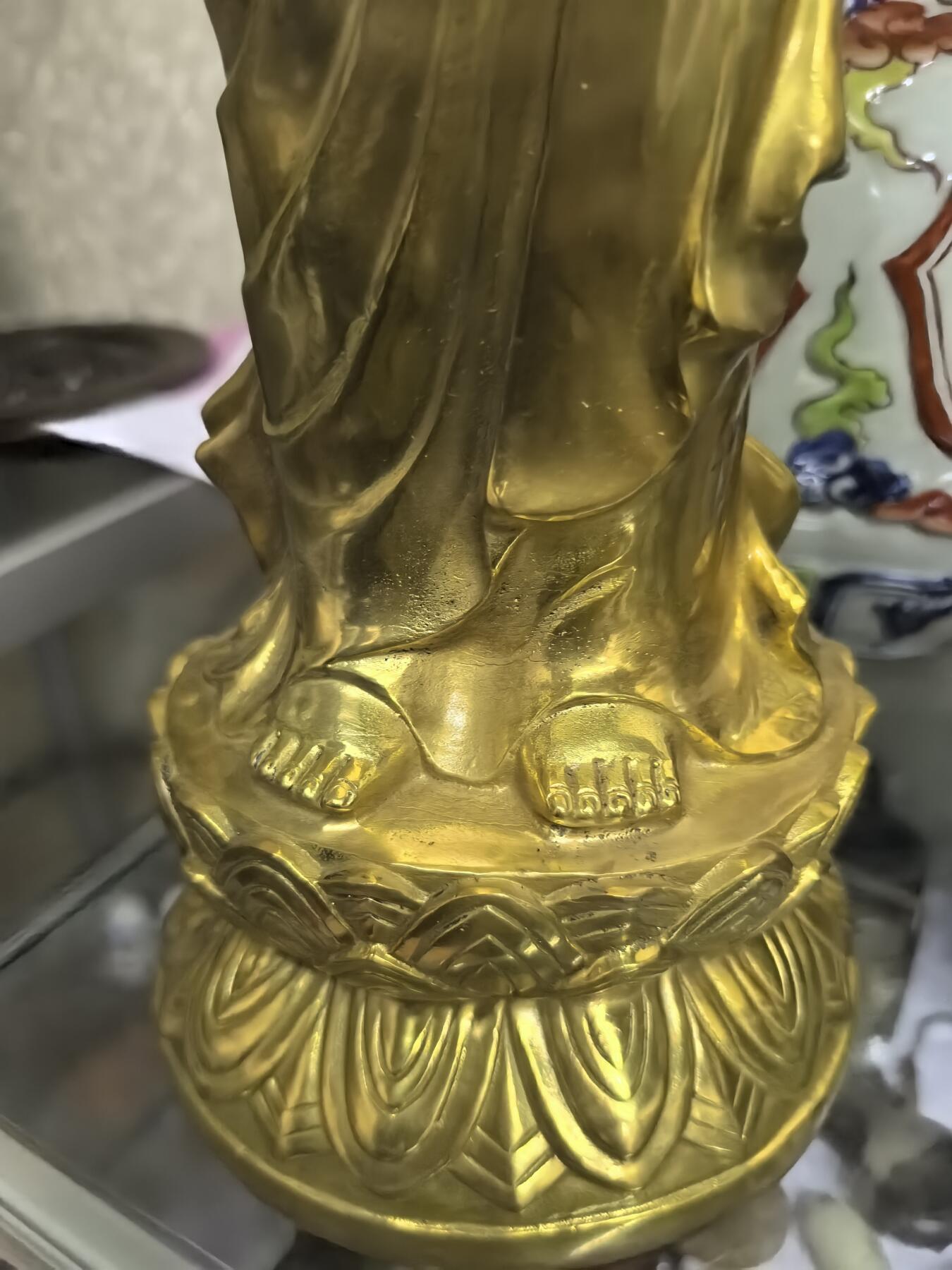 旧藏鎏金铜佛 全品如图 尺寸:69cm*16cm
