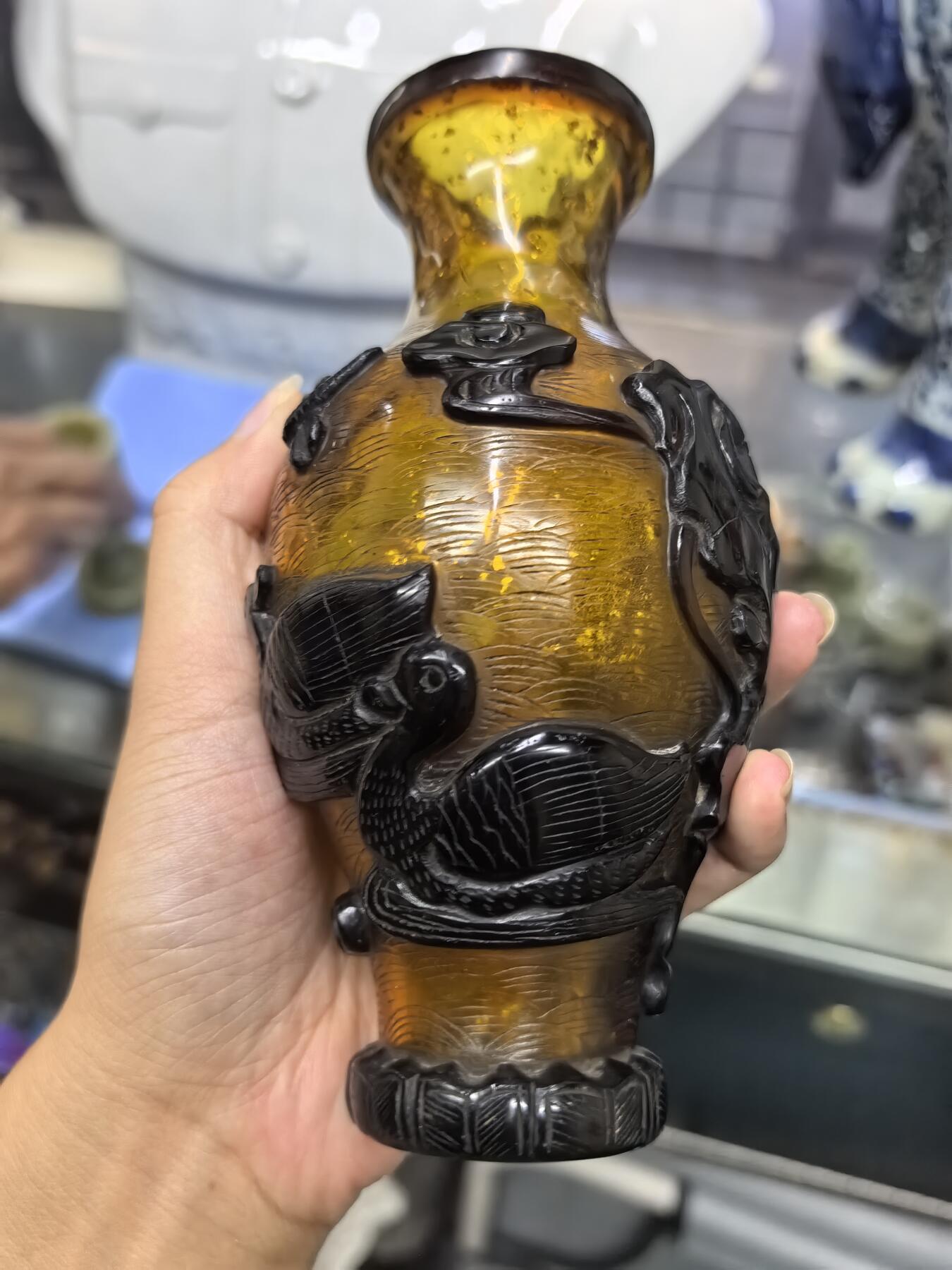 旧藏琉璃瓶 全品如图 尺寸:15.2*0.8cm 手工测量稍有1～2毫米误差