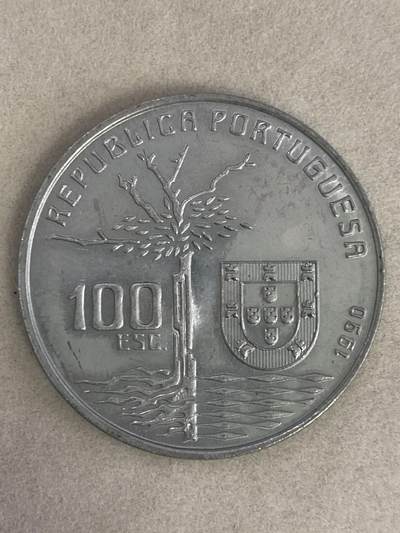 康怡轩钱币【以色列+葡萄牙+库克+澳大利亚+芬兰】第251003期  1990年葡萄牙发行作家布朗库逝世100周年100埃斯库多铜镍纪念币