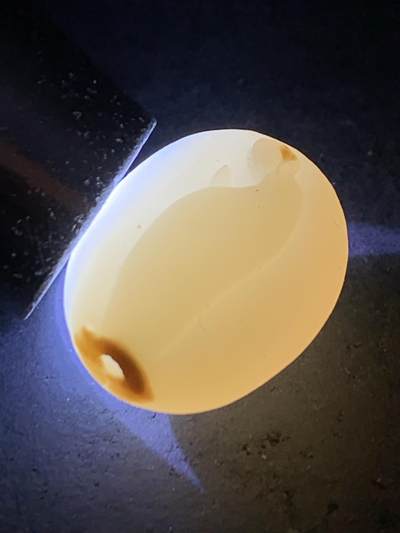 精美亚光高玉化海洋玉髓手工俏色巧雕无相佛桶珠一个！ 精美亚光高玉化海洋玉髓手工俏色巧雕无相佛桶珠一个！