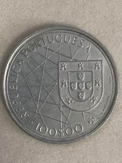 康怡轩钱币【以色列+葡萄牙+库克+澳大利亚+芬兰】第251003期  1989年葡萄牙亚速尔群岛殖民化550周年100埃斯库多铜镍纪念币