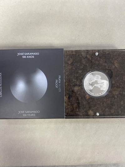 康怡轩钱币【以色列+葡萄牙+库克+澳大利亚+芬兰】第251003期  2022年葡萄牙发行若泽·萨拉马戈-天与地7.5欧元精制纪念银币