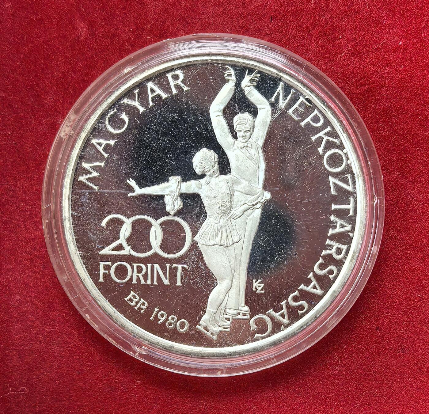 凡希社世界钱币微拍第二百八十四期 1980匈牙利盐湖城冬奥会200F纪念大银PROOF加厚版
