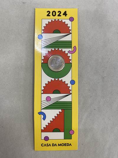 康怡轩钱币【以色列+葡萄牙+库克+澳大利亚+芬兰】第251003期  2024年葡萄牙发行1欧元双金属纪念币卡装UNC