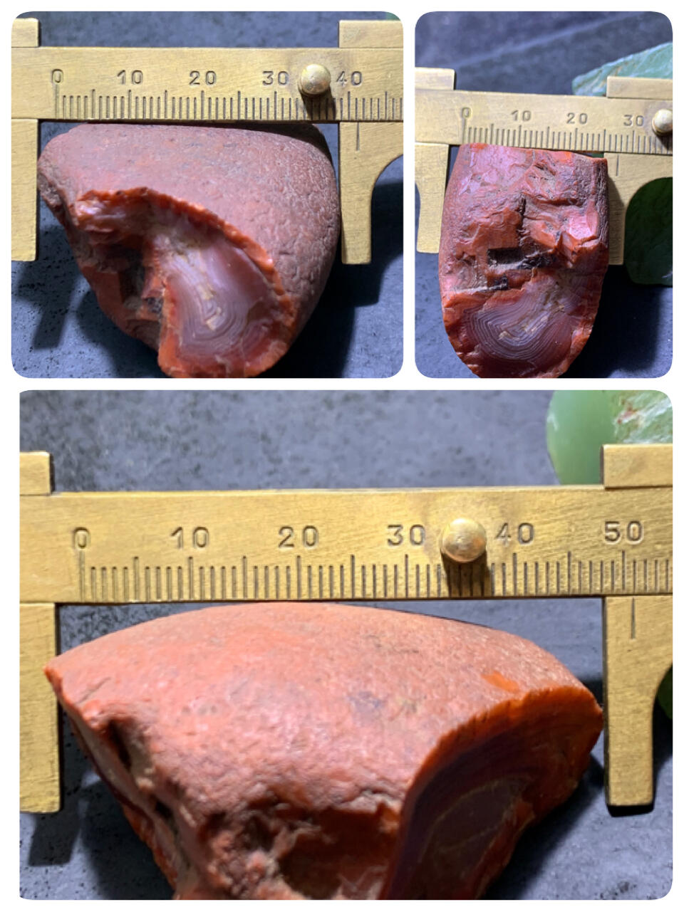 精美红皮大开窗冻料千层纹南红玛瑙原石一颗，