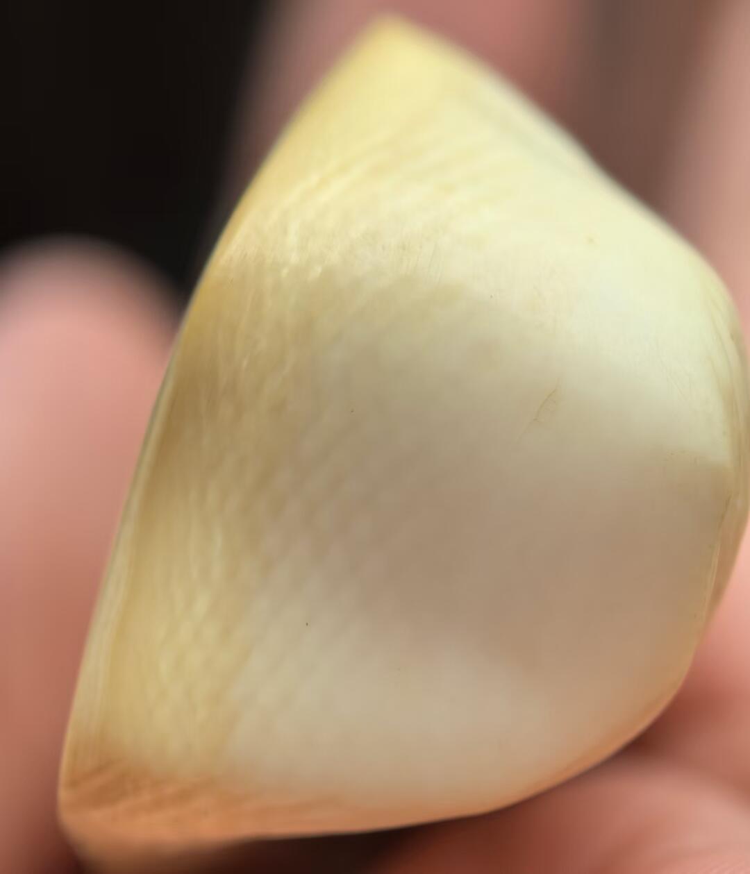 牙雕关公吊坠挂件 网状交织纹清晰可见  原皮 尺寸:5*3.1*1.6cm ​