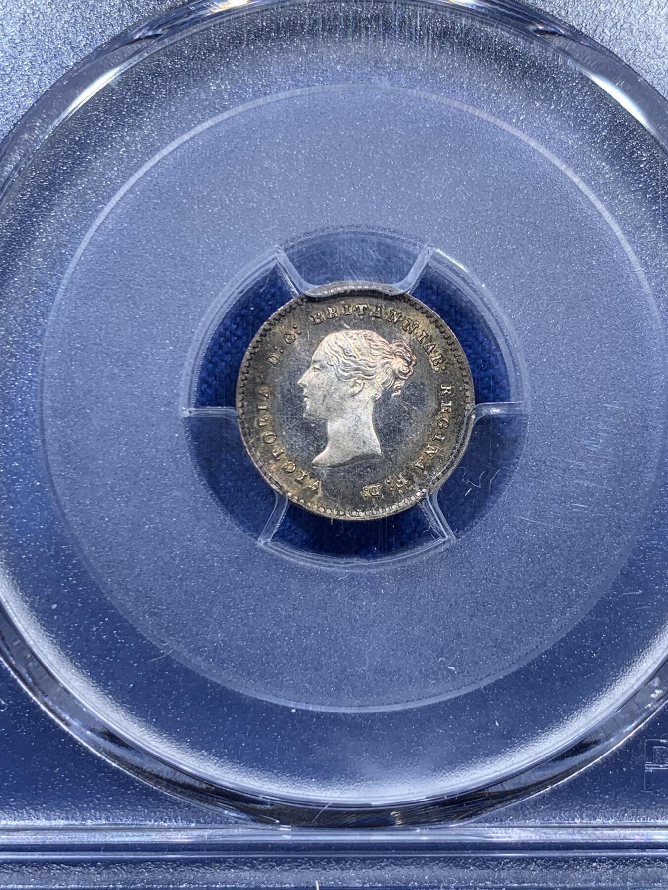 《竞宝斋》第306场   周日，周一 2场连拍 （全场包邮） 4枚一组 PCGS PL64-65 英国1858维多利亚早期濯足币，很难得，1D亚军分，2D冠军分，3D亚军分，4D季军分