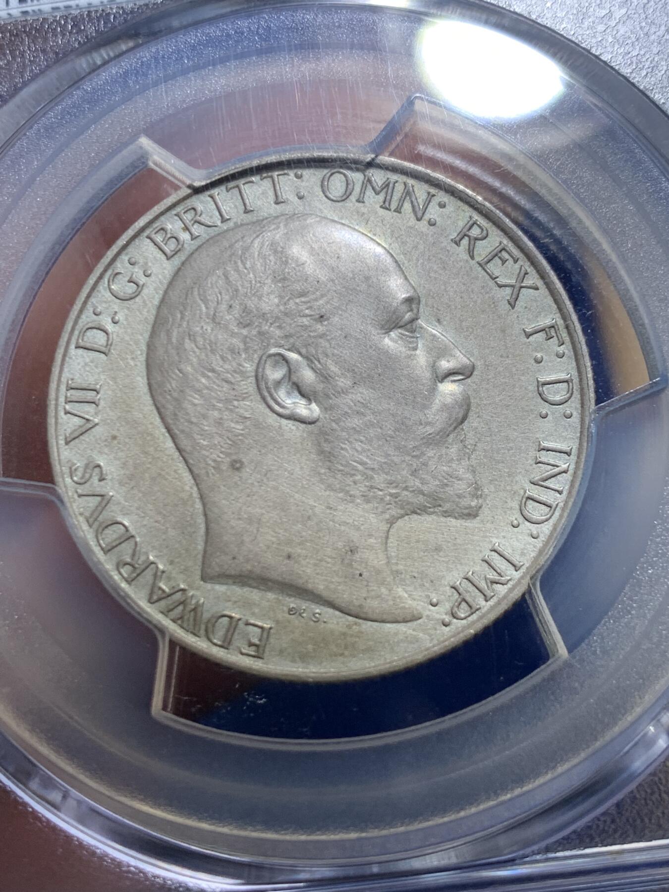 《竞宝斋》第306场   周日，周一 2场连拍 （全场包邮） PCGS PR63 英国1902爱德华七世海神2先令精制磨砂银币，英系收藏必备