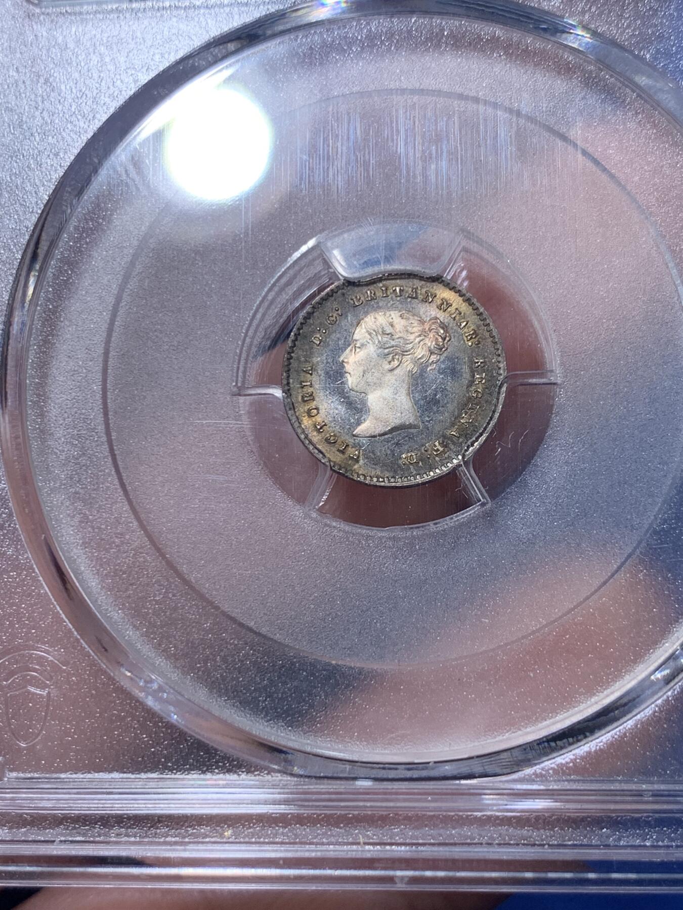 《竞宝斋》第306场   周日，周一 2场连拍 （全场包邮） 4枚一组 PCGS PL64-65 英国1858维多利亚早期濯足币，很难得，1D亚军分，2D冠军分，3D亚军分，4D季军分