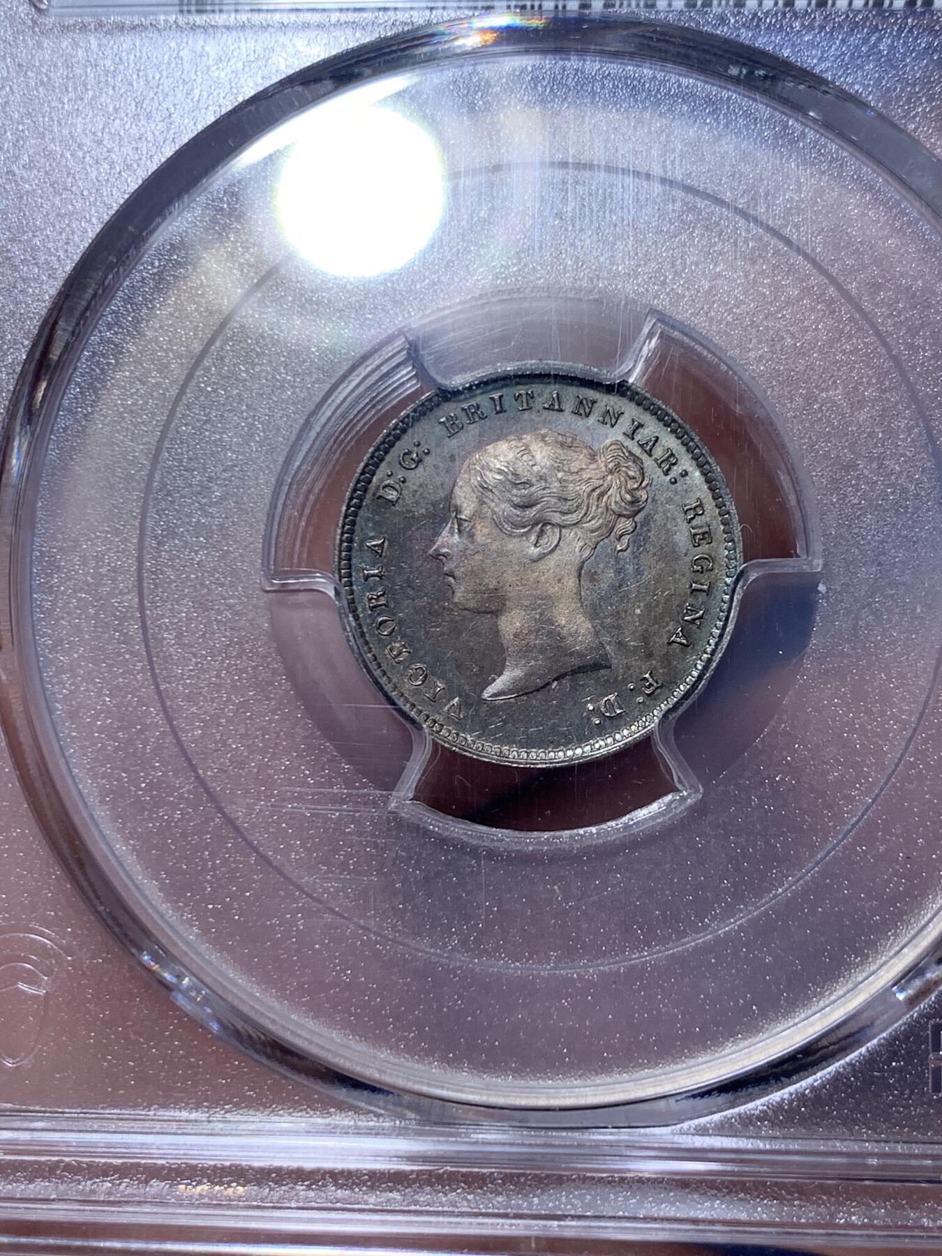 《竞宝斋》第306场   周日，周一 2场连拍 （全场包邮） 4枚一组 PCGS PL64-65 英国1858维多利亚早期濯足币，很难得，1D亚军分，2D冠军分，3D亚军分，4D季军分