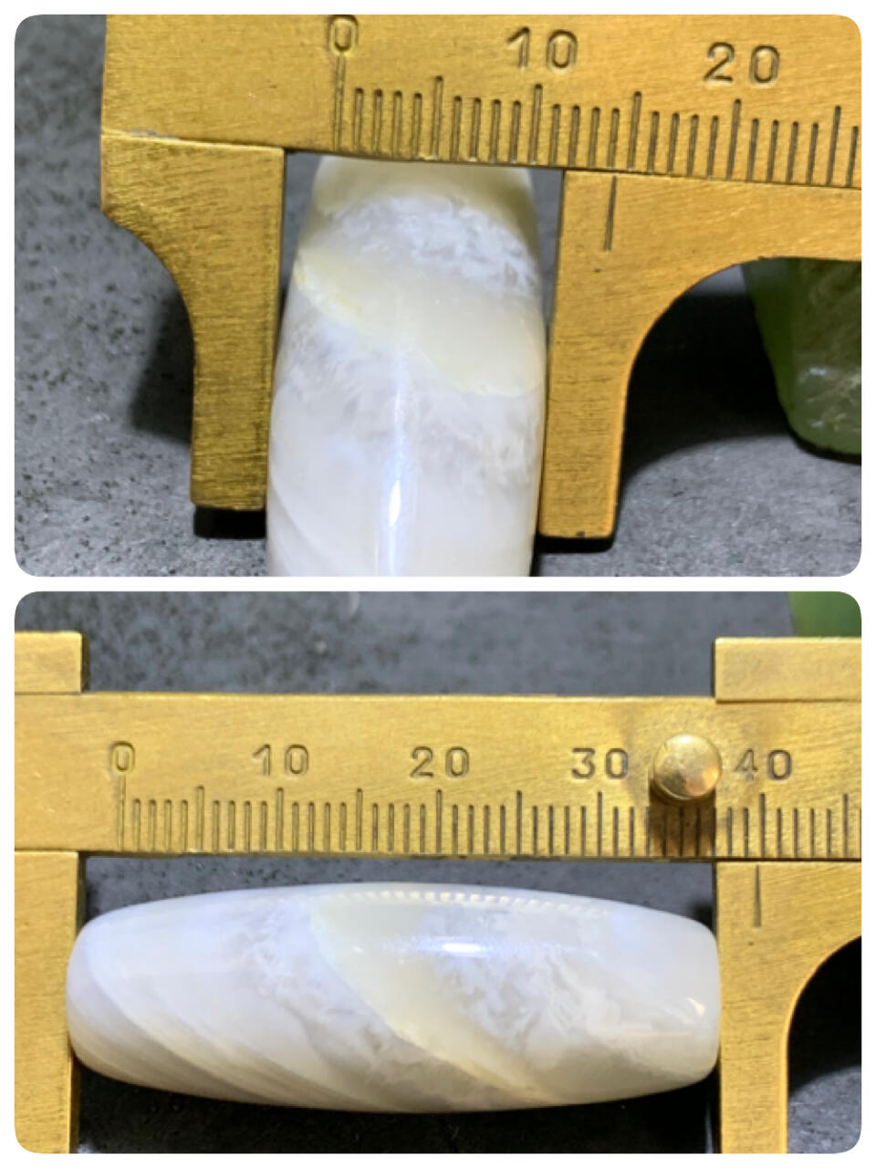 精美高玉化祥云纹冰飘缠丝玛瑙桶珠一颗，