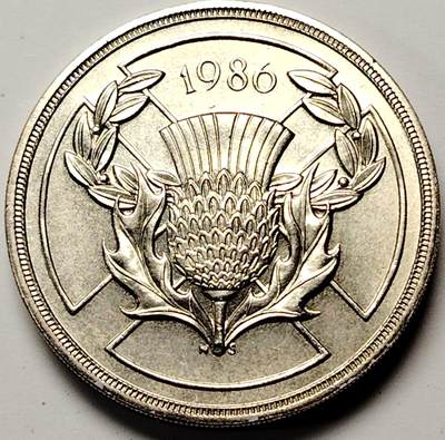 布加迪🐬～世界钱币(上海)🌾第 147 期 /  🇬🇧🇵🇹🇭🇺🇰🇷各国币及散币 - 英国🇬🇧 1986年 2镑 美品  ~J