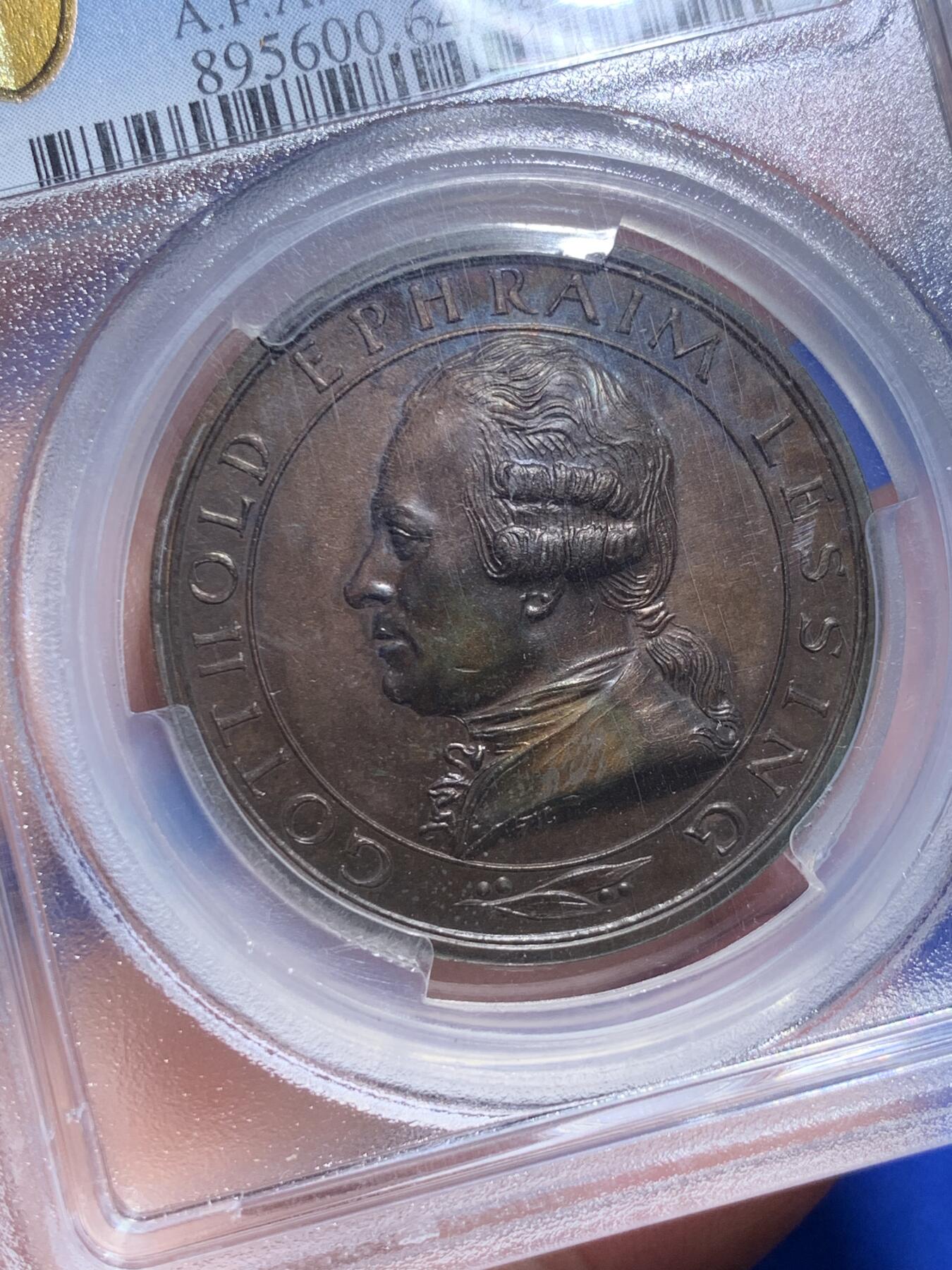 《竞宝斋》第306场   周日，周一 2场连拍 （全场包邮） PCGS SP64 德国1929莱辛200年纪念铜章