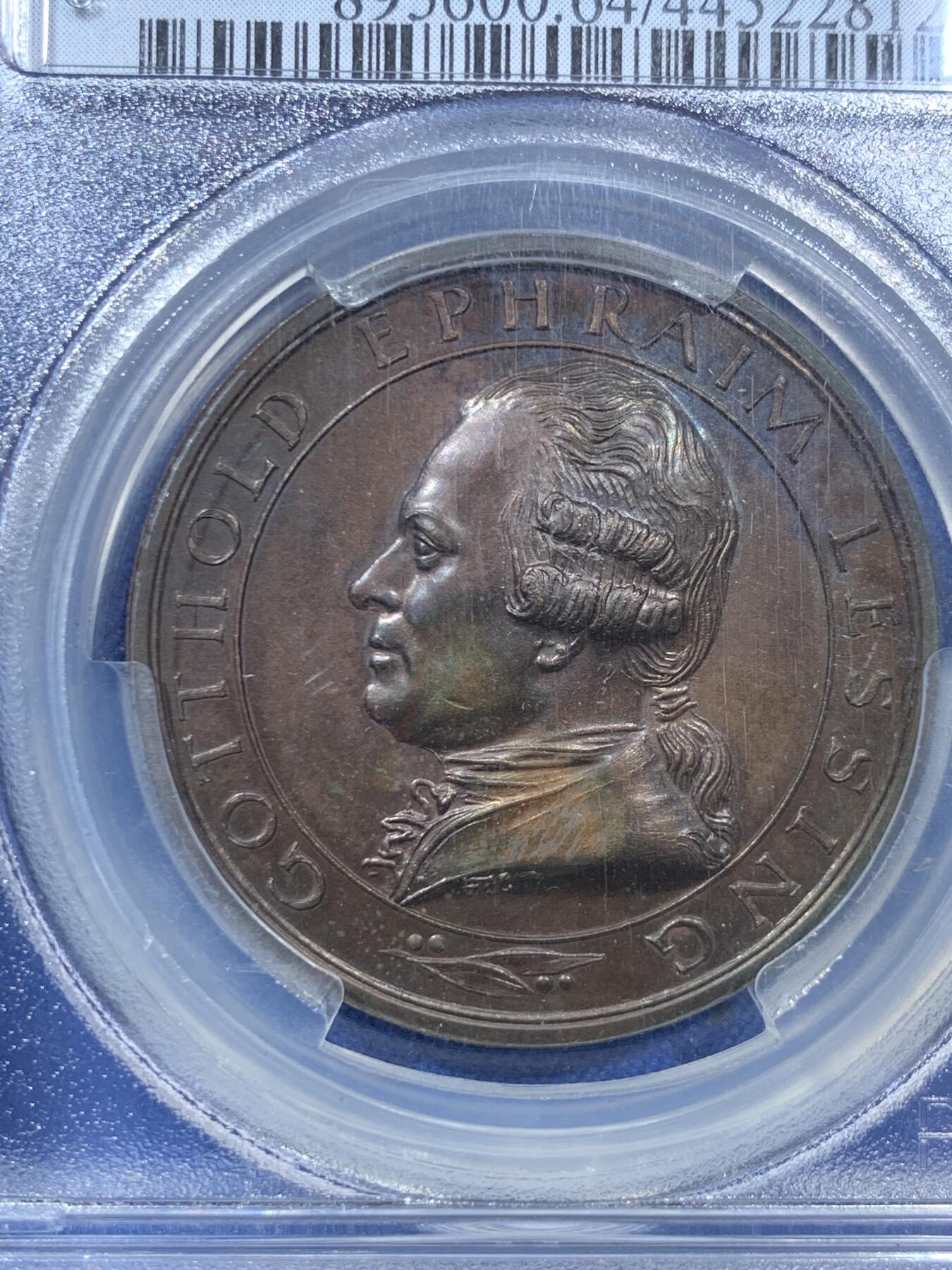《竞宝斋》第306场   周日，周一 2场连拍 （全场包邮） PCGS SP64 德国1929莱辛200年纪念铜章
