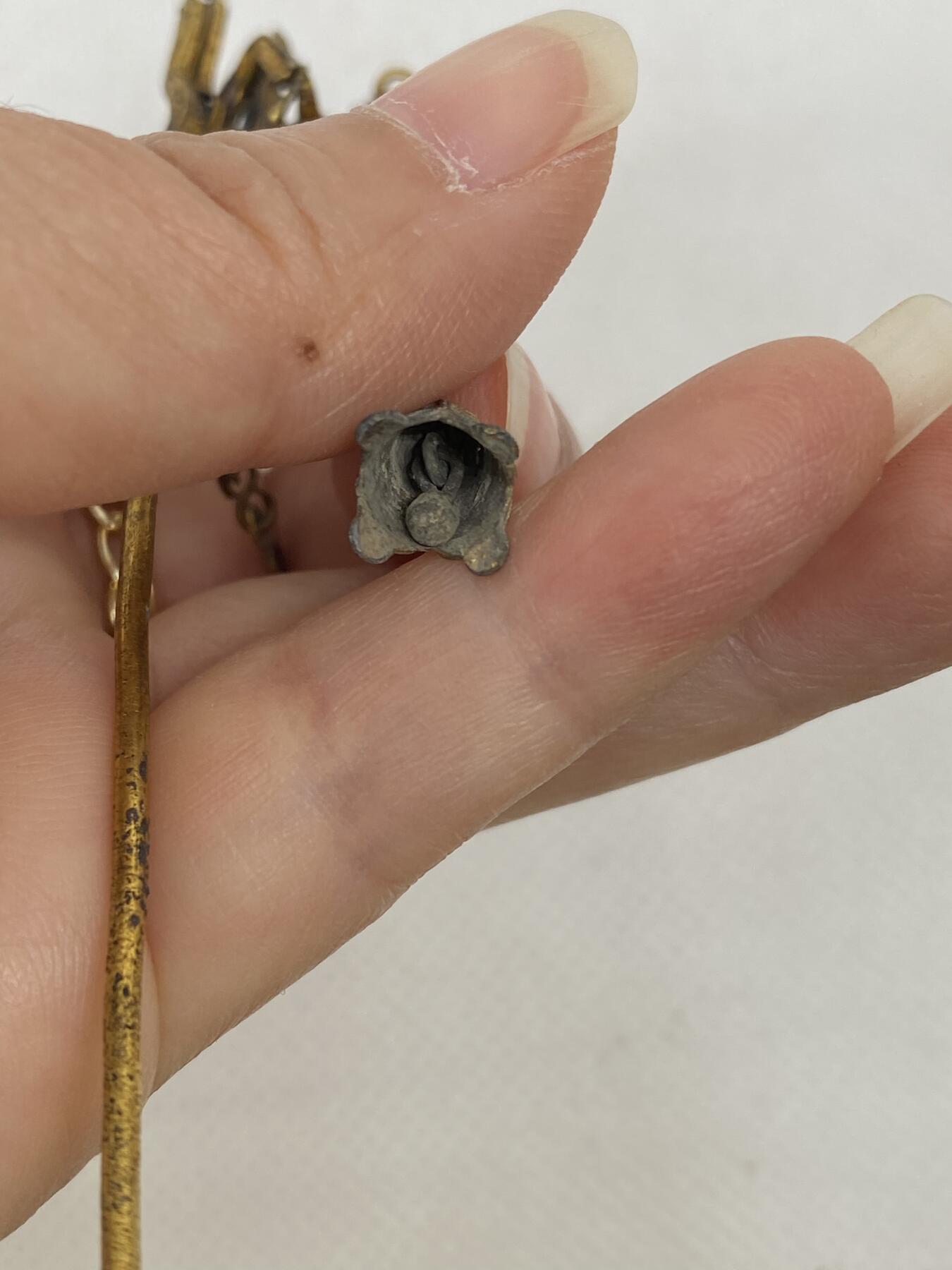 老银鎏金佛手簪子，尺寸13.8厘米，品相如图，1500包快递