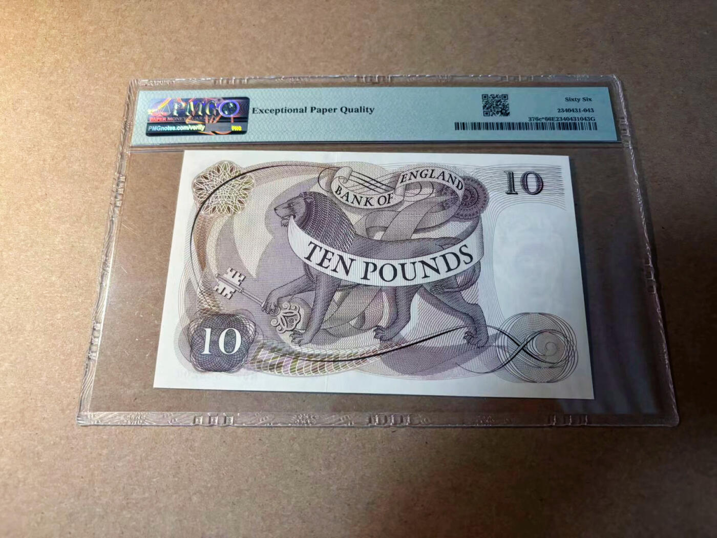 【Blue Auction】✨世界纸币精拍第542期【精】 【补号无47】英国C序列 1970-75年10镑 PMG66EPQ 