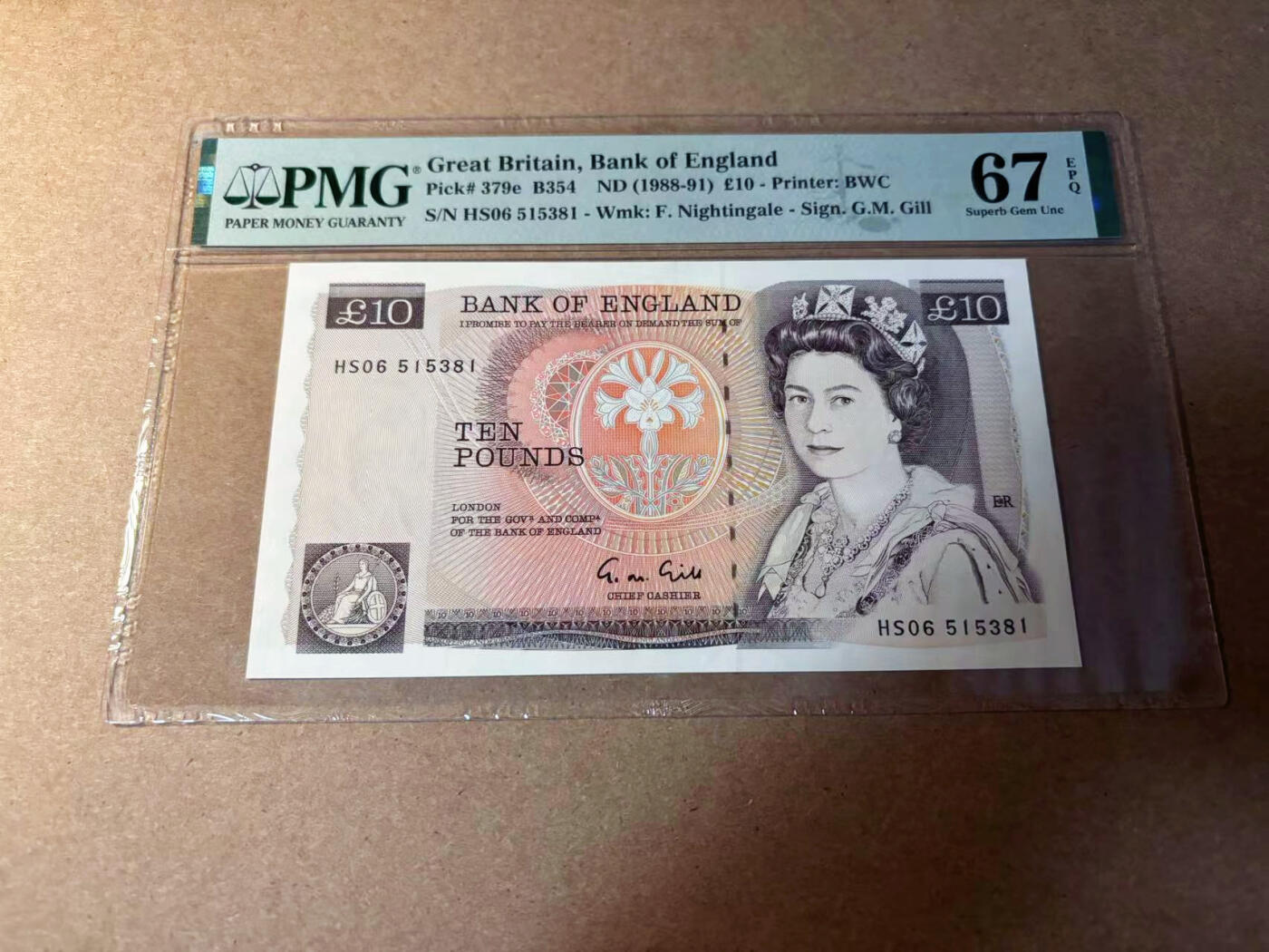 【Blue Auction】✨世界纸币精拍第542期【精】 【无47】英国 D序列 1988-91年10镑 PMG67EPQ 高分 