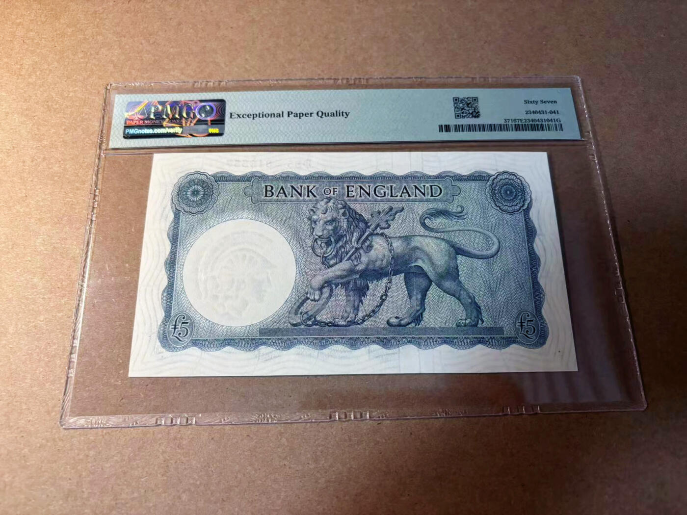 【Blue Auction】✨世界纸币精拍第542期【精】 英国 B序列 1957-67年5镑 PMG67EPQ 高分 