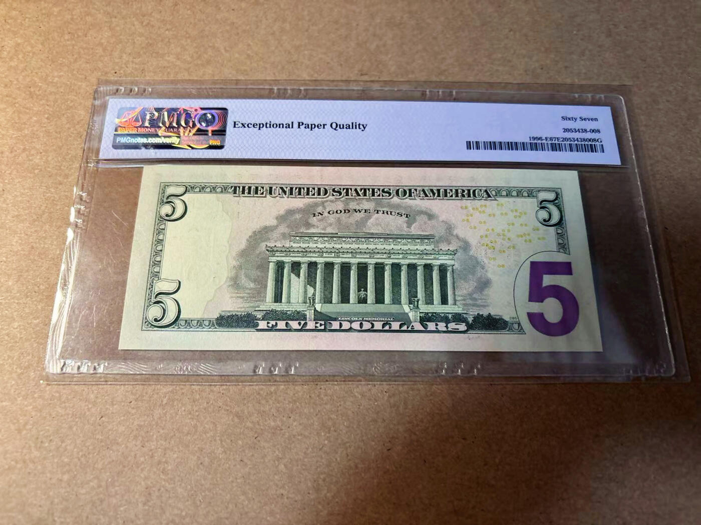 【Blue Auction】✨世界纸币精拍第542期【精】 【无47】美国 2013年5美金 PMG67EPQ 高分