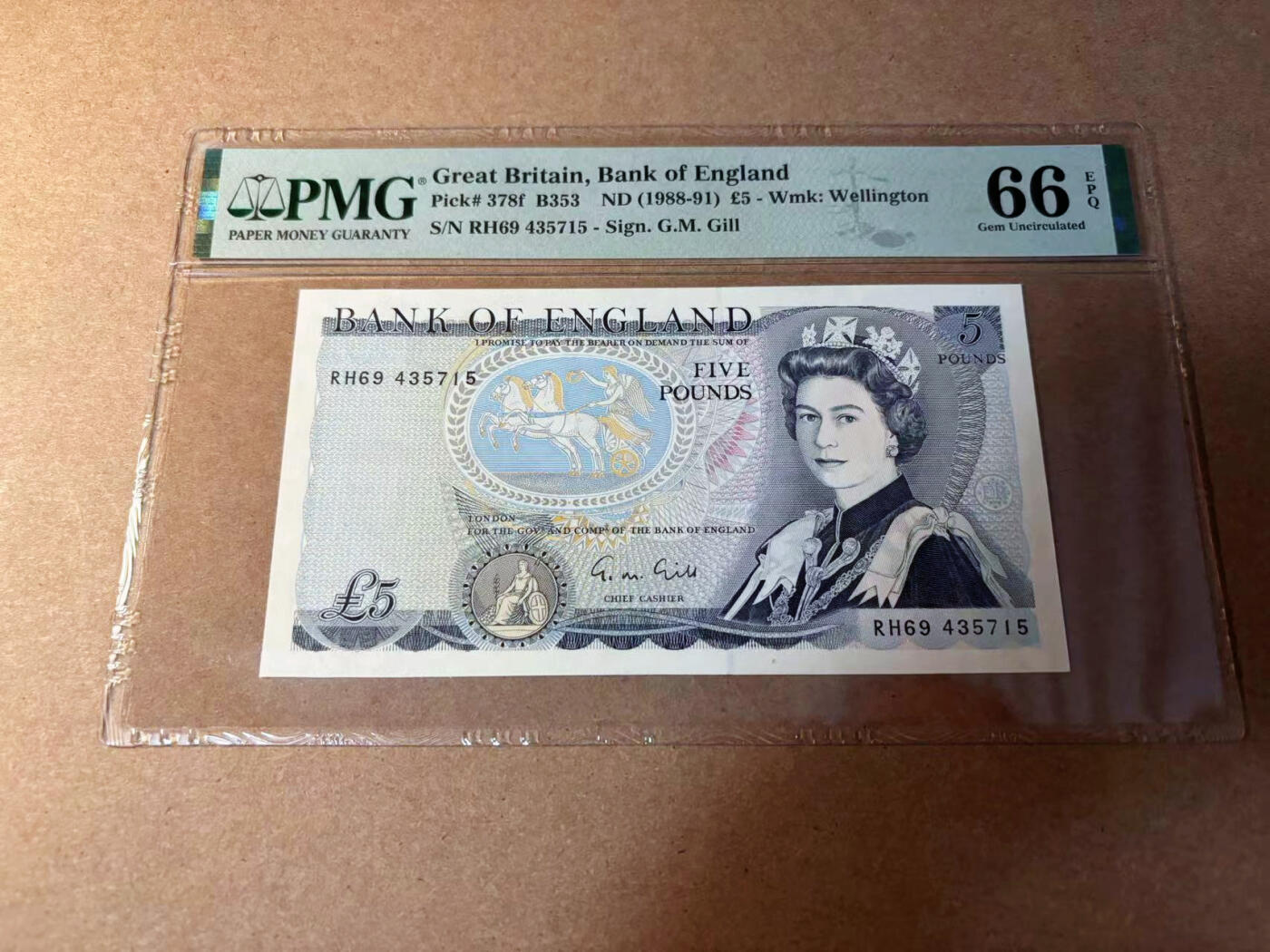 【Blue Auction】✨世界纸币精拍第542期【精】 英国 D序列 1988-91年5镑 PMG66EPQ 