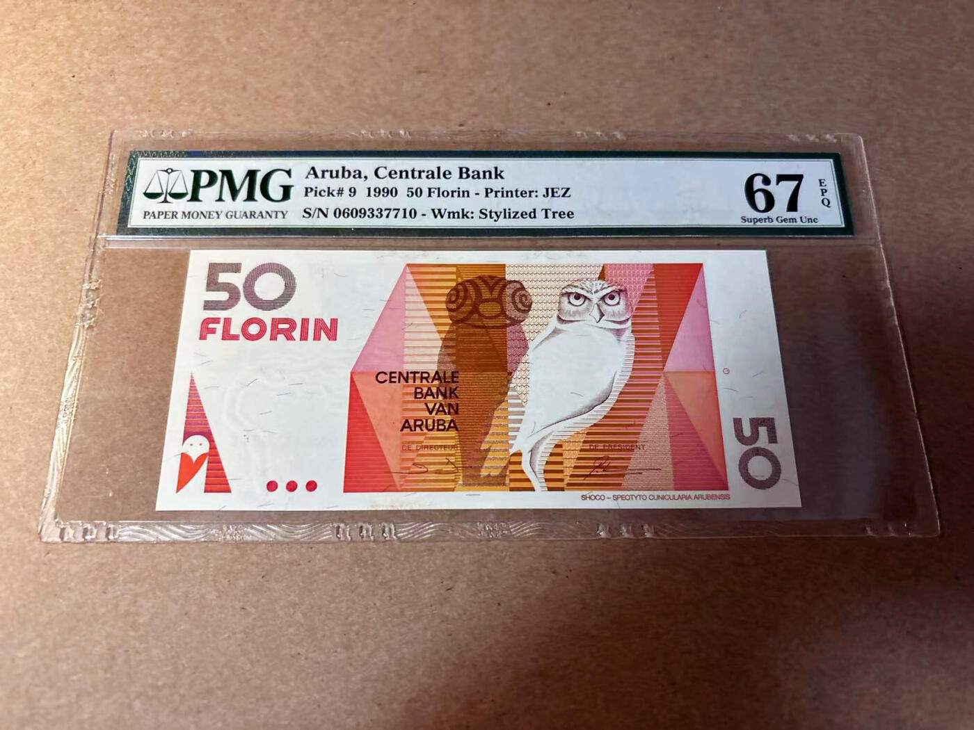 【Blue Auction】✨世界纸币精拍第542期【精】 【初版首发年份】阿鲁巴 1990年50弗罗林 PMG67EPQ 高分 