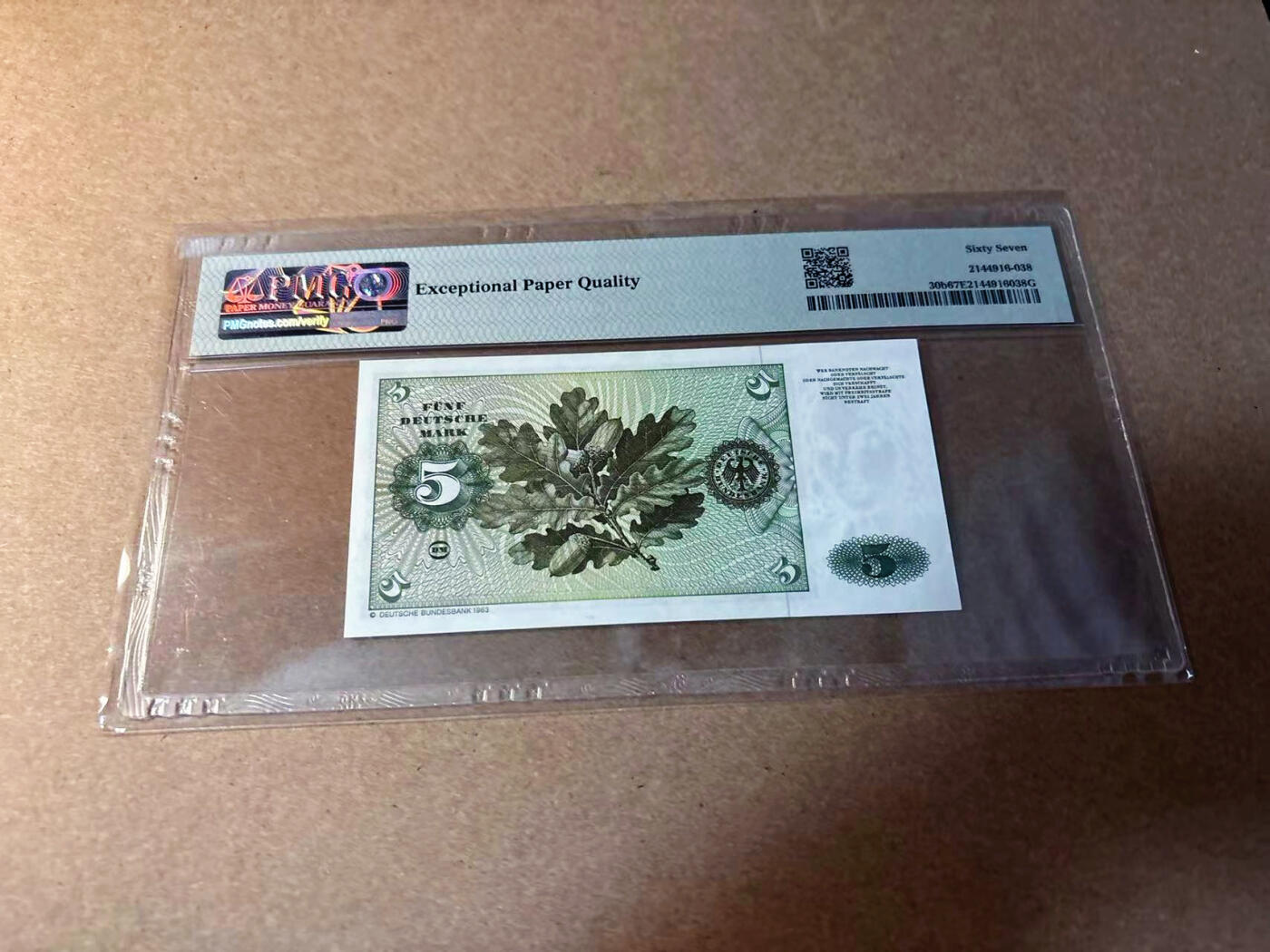 【Blue Auction】✨世界纸币精拍第542期【精】 【无47】德国 1980年5马克 PMG67EPQ 高分