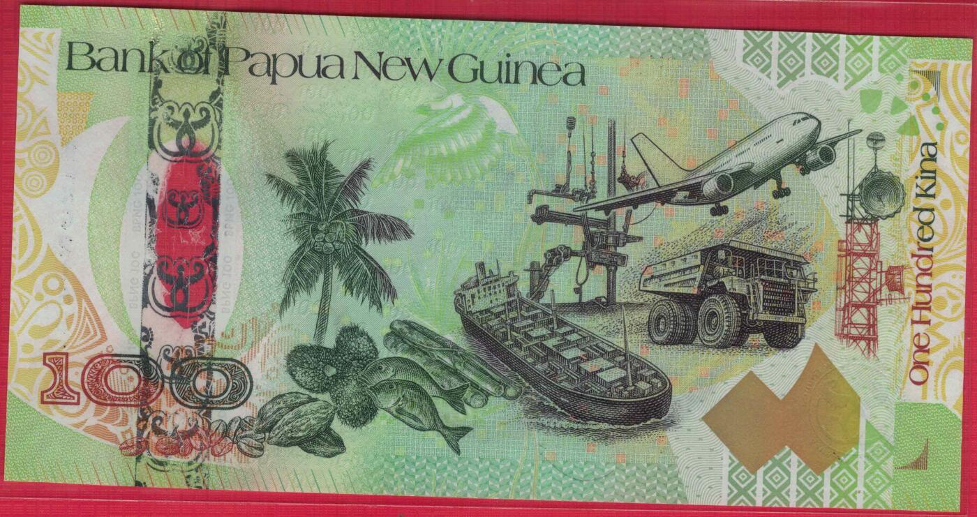 巴布亚新几内亚2008年100基那 塑料纪念钞 P-37 无47 大洋洲 实物图 UNC