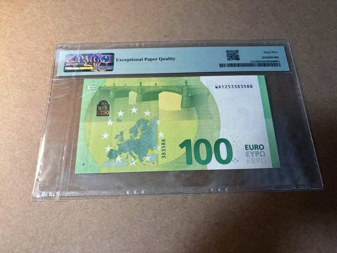 【Blue Auction】✨世界纸币精拍第542期【精】   【88尾无47】欧盟 2019年100欧元  PMG65EPQ 