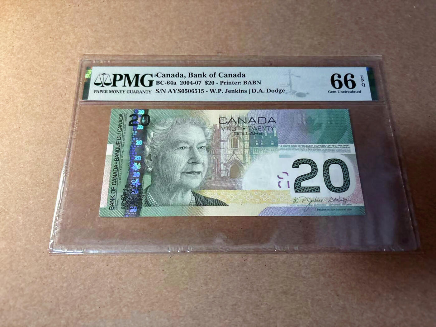 【Blue Auction】✨世界纸币精拍第542期【精】 【无47】加拿大 2004-07年20元 PMG66EPQ 