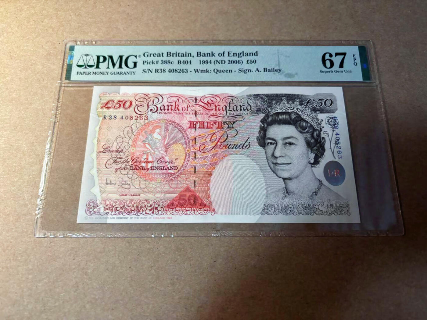 【Blue Auction】✨世界纸币精拍第542期【精】 英国1994年50镑 PMG67EPQ 高分