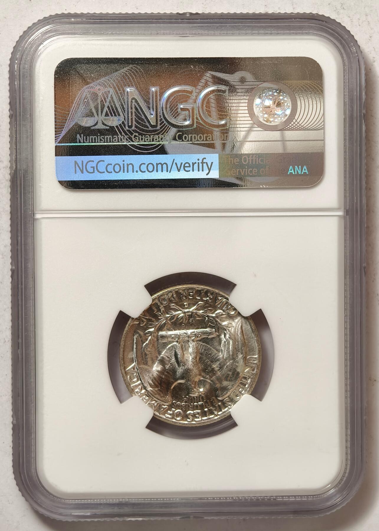 紫瑗钱币——第440期 美国 1957年 D版 华盛顿 25美分 银币 NGC MS63