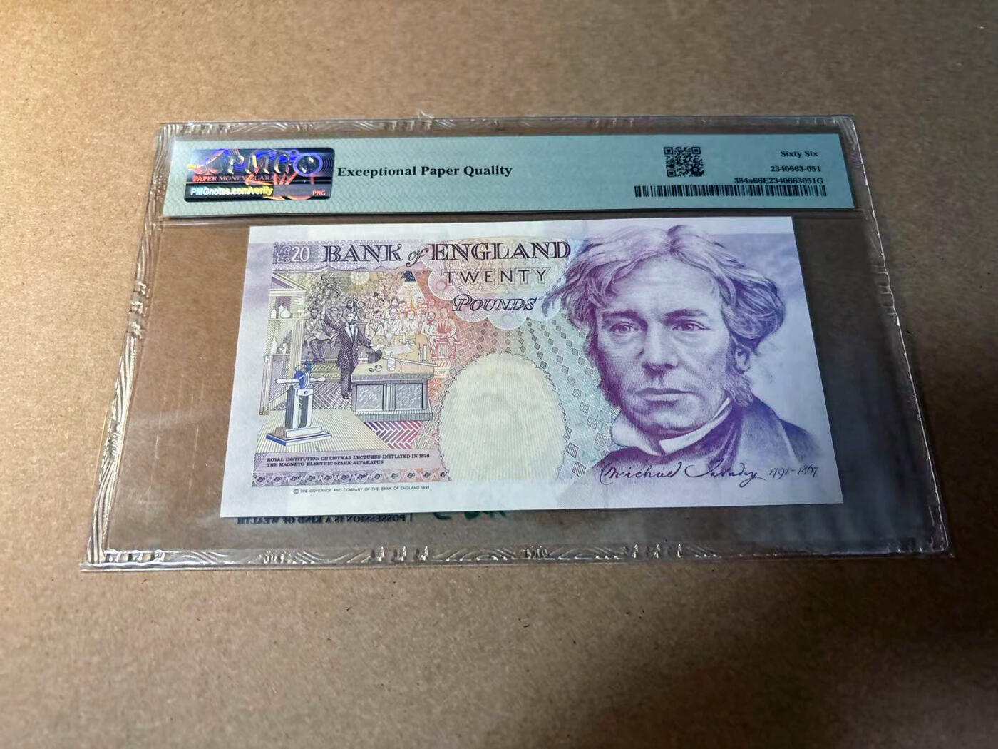 【Blue Auction】✨世界纸币精拍第542期【精】 【A01冠】英国 E序列1991年20镑 皇冠初版 PMG66EPQ 