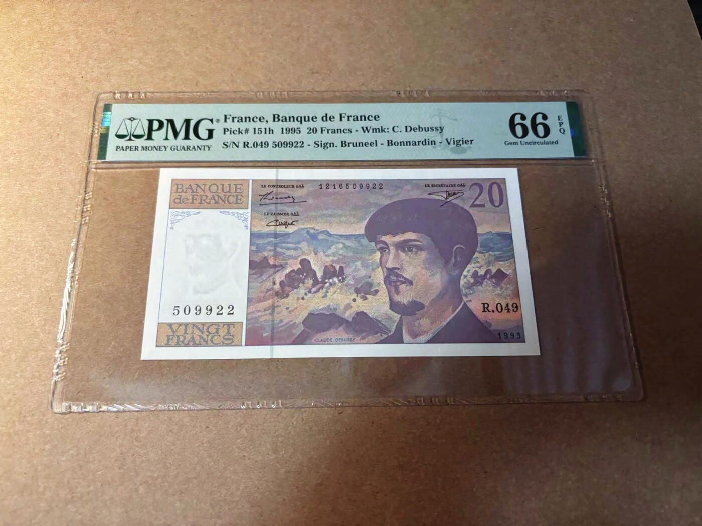【Blue Auction】✨世界纸币精拍第542期【精】 【无47】法国 1995年20法郎 PMG66EPQ 
