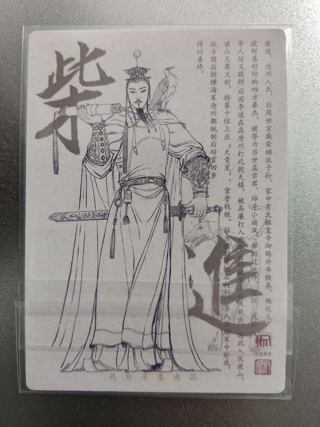 草根集藏——卡牌专场 昆仑万象—权迎东签绘水浒 钤印卡 柴进粗闪