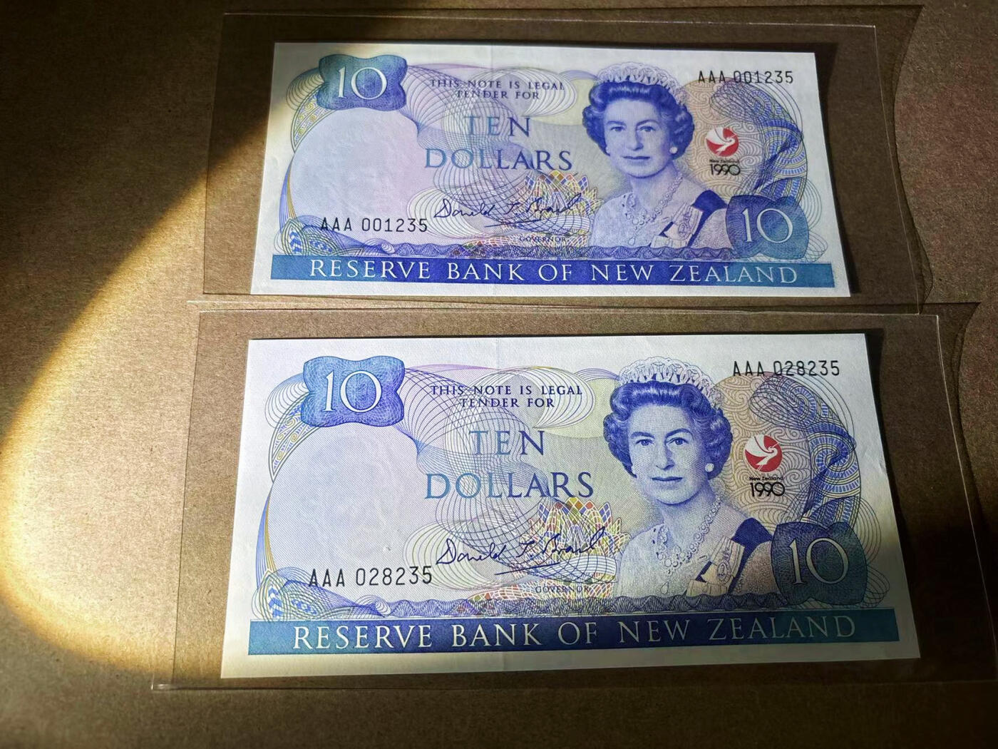 【Blue Auction】✨世界纸币精拍第542期【精】 【一组2张 AAA冠无47】新西兰 1990年10元 女王 UNC-