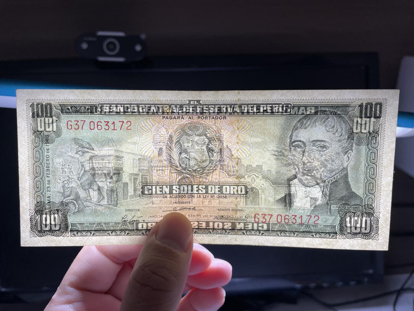 2024年集古藏今外币拍卖第十四期-第10场—（总第140拍-纸币专场），本期拍完结算一次，发货时间为2-3天，发货完成后继续新的一期拍卖。 1968年秘鲁100元