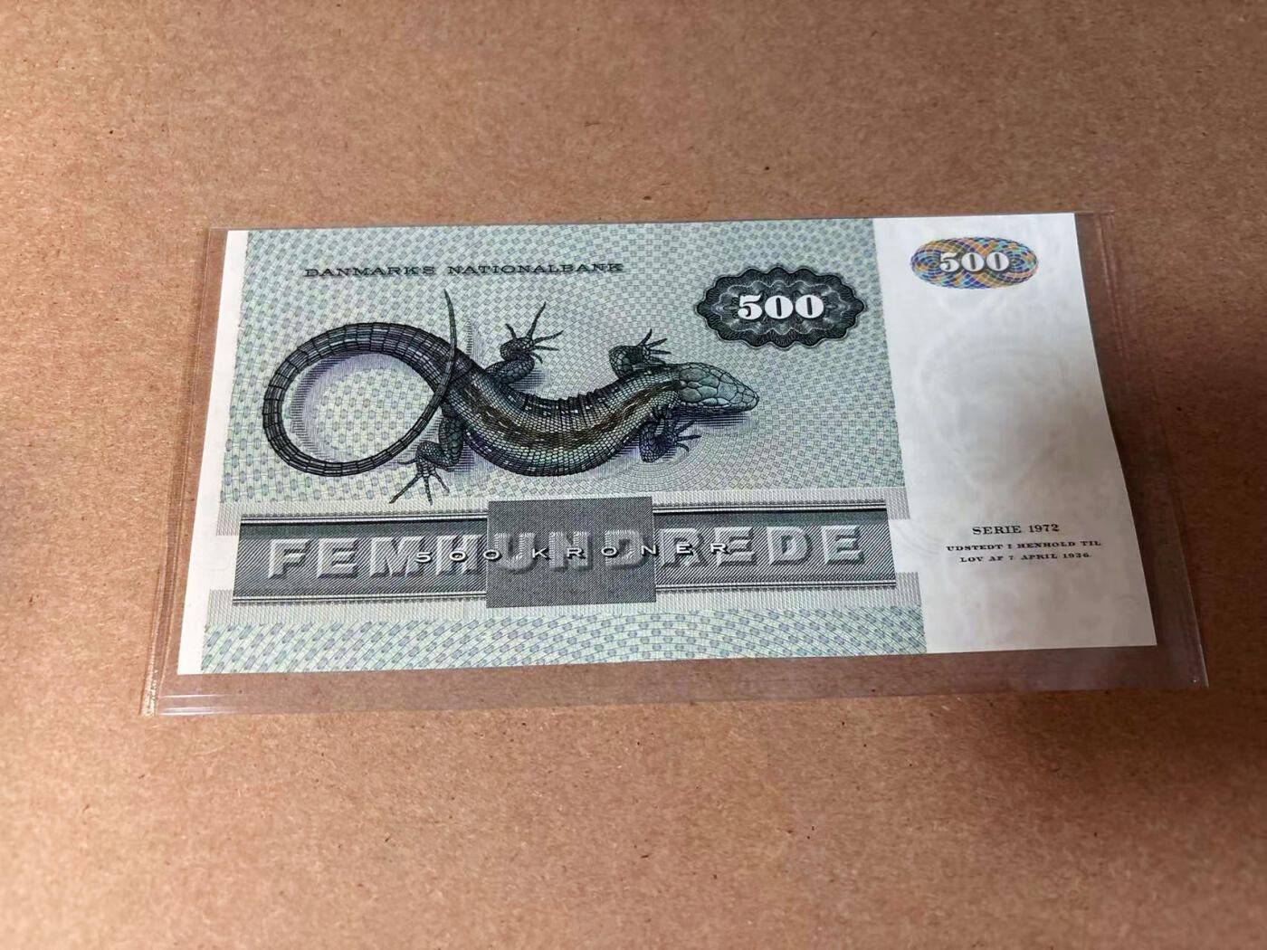 【Blue Auction】✨世界纸币精拍第542期【精】  丹麦 1972版500克朗 大蜥蜴 全新UNC