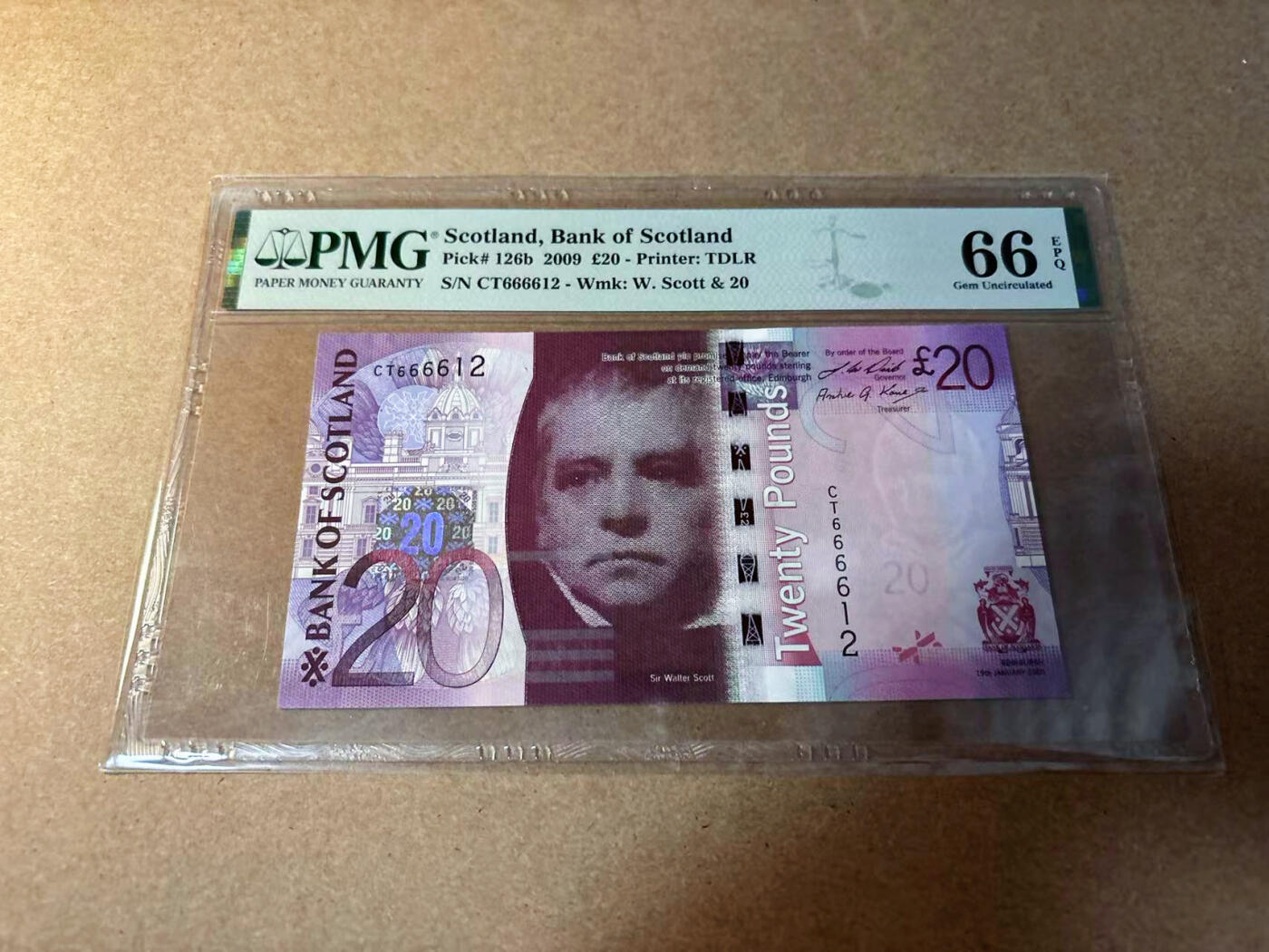 【Blue Auction】✨世界纸币精拍第542期【精】 【无47】苏格兰 2009年20镑 PMG66EPQ 