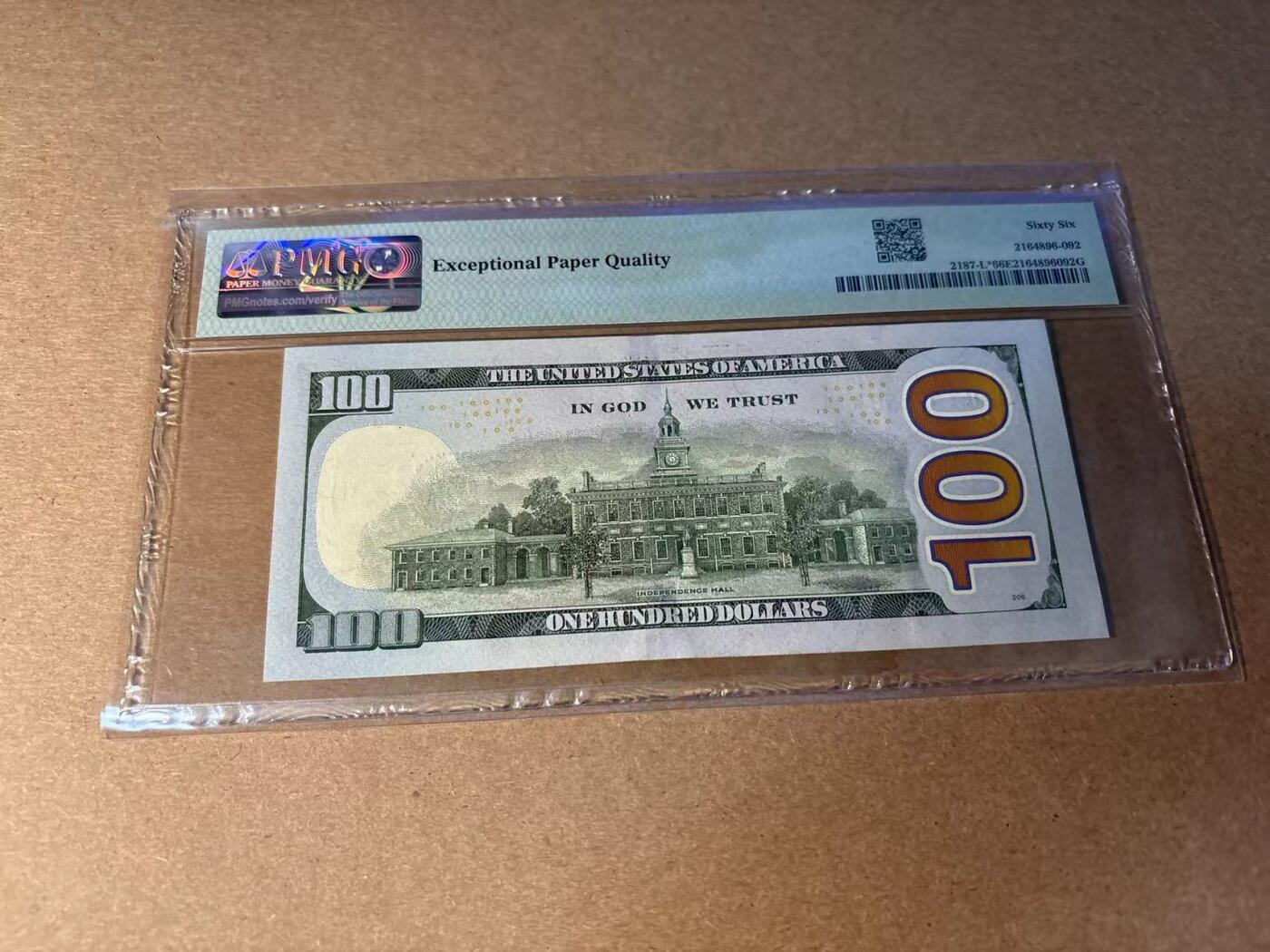 【Blue Auction】✨世界纸币精拍第543期【精】 【补号】美国 2009年100美金 PMG66EPQ 