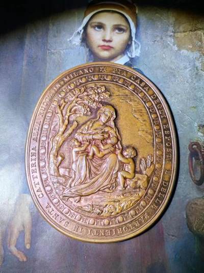外国币章第二十五期 - 意大利铜章，米兰妇产医院研究所，90x76mm，重174g，Johonson出品，罕见