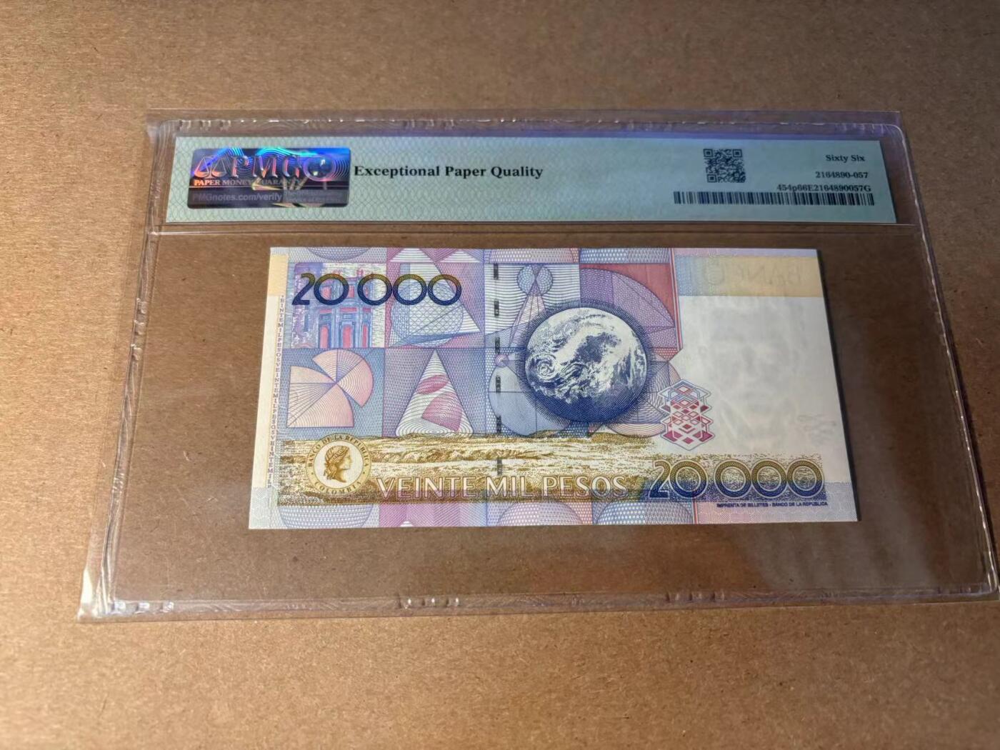 【Blue Auction】✨世界纸币精拍第543期【精】 哥伦比亚 2007年20000比索 PMG66EPQ 