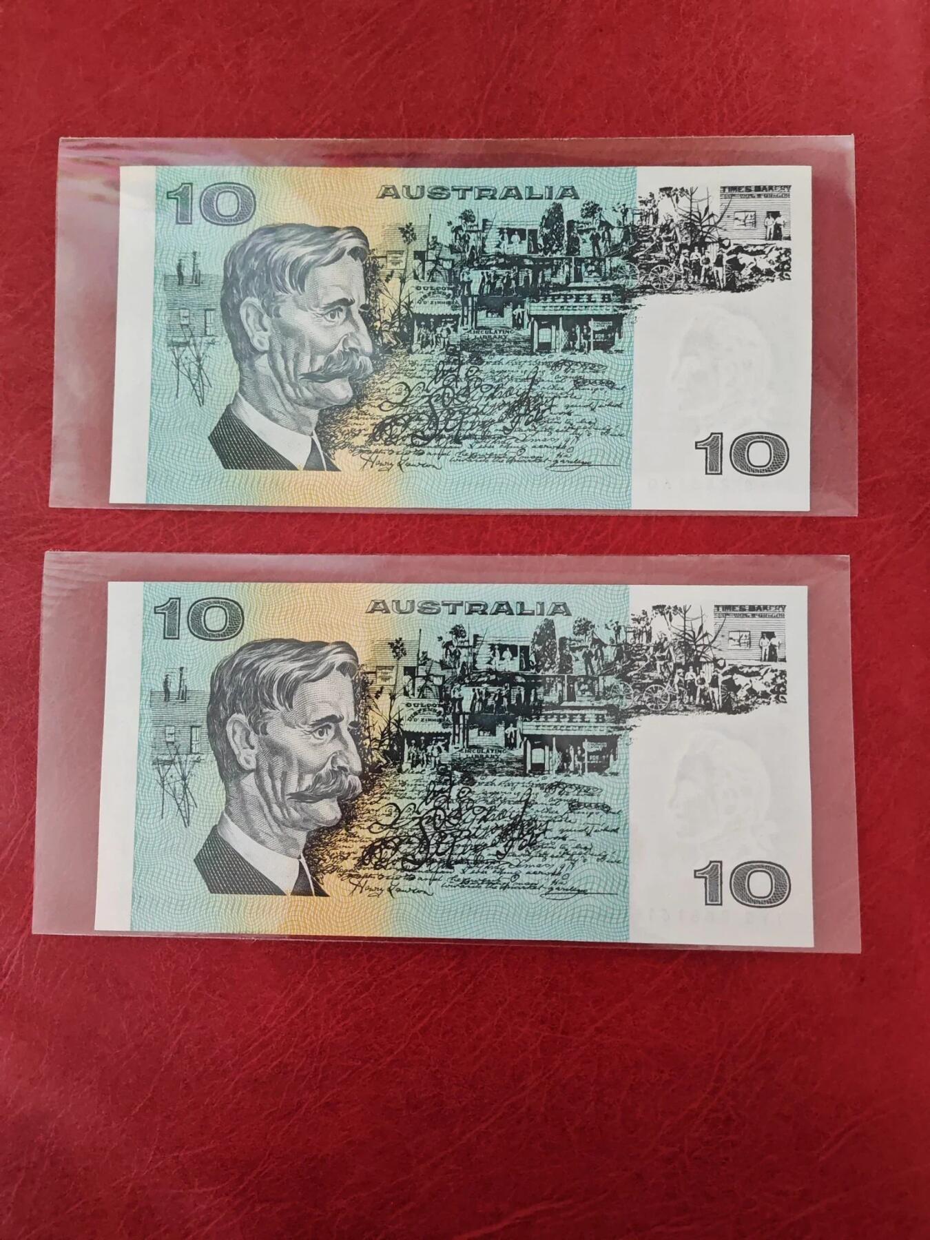 1983年（早期罕见年份签名）澳大利亚 10元纸币 (P-45d) 全新UNC 单价 